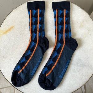 Bjorn Borg Jacquard Statement Blue Orange Patterned Men's Dressy Socks Size 8-12